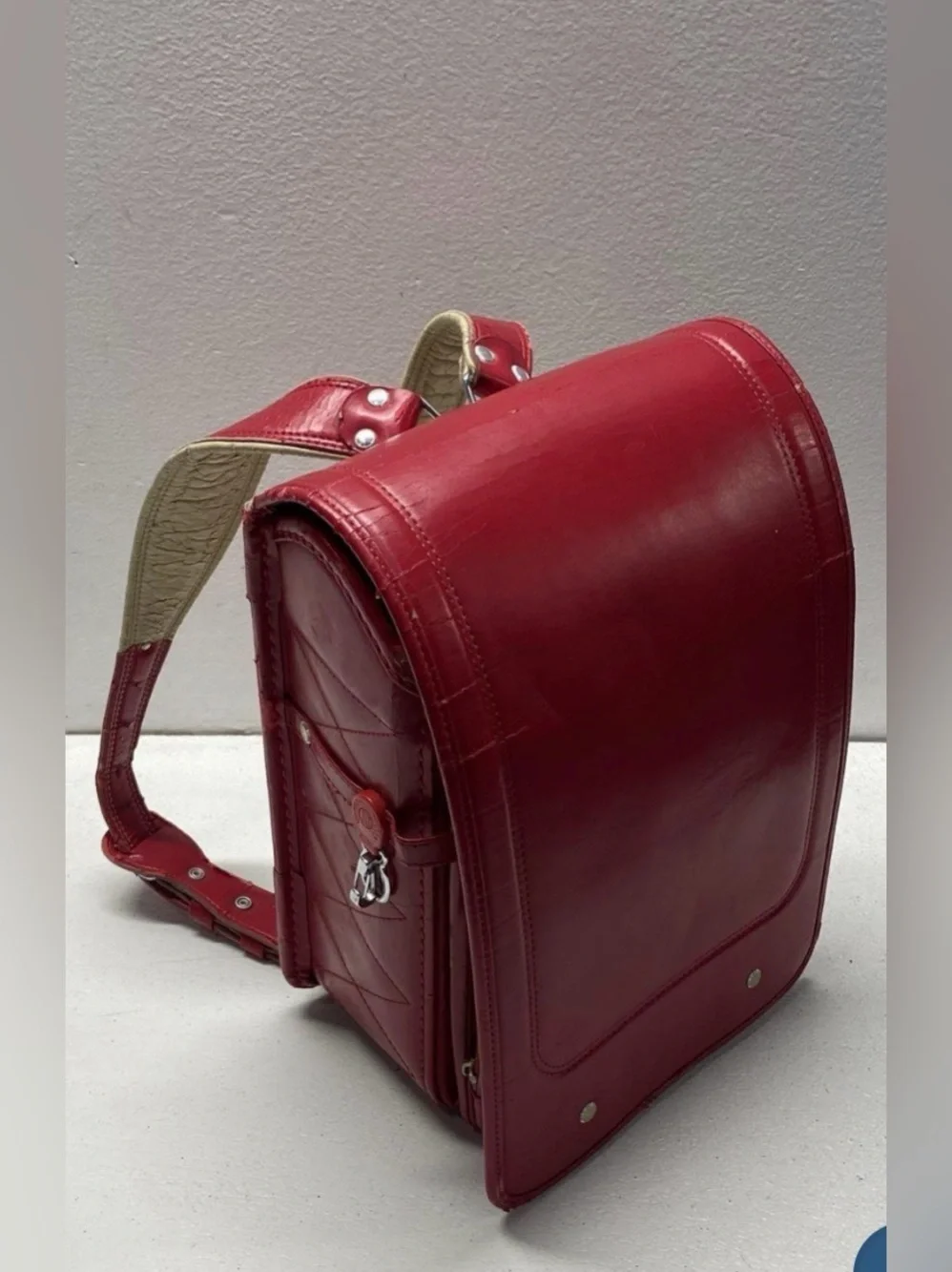 RARE back to school Vintage RARA Randoseru Japanese Red Leather Backpack
